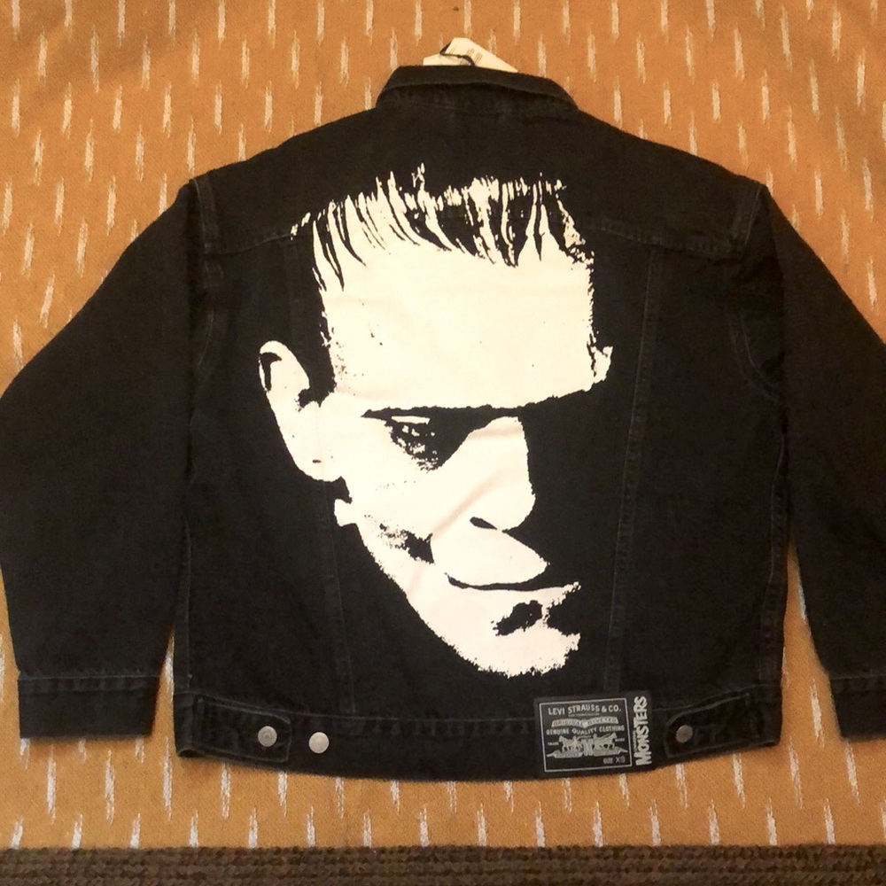 Levi’s Universal Monsters Frankenstein Dark Grey Jean Jacket Unisex XS Oversized